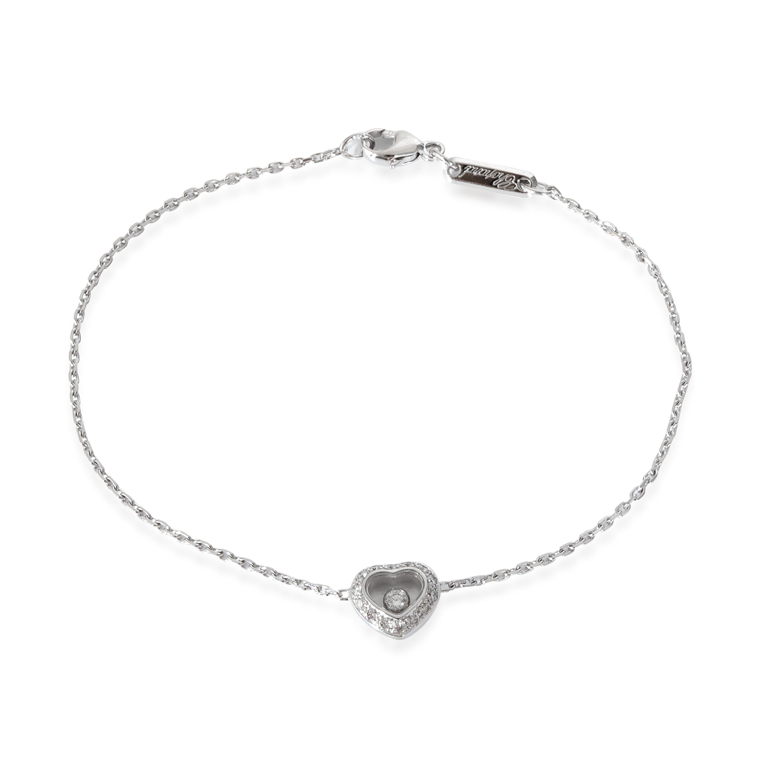Women's or Men's Chopard Happy Diamonds Bracelet in 18k White Gold 0.19 CTW For Sale