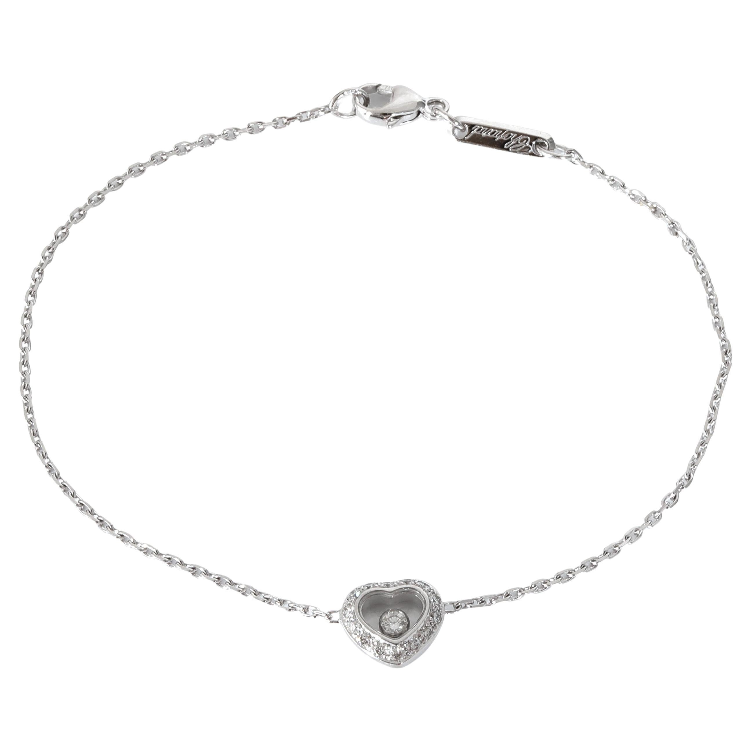 Chopard Happy Diamonds Bracelet in 18k White Gold 0.19 CTW For Sale