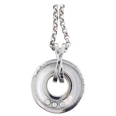 Chopard Happy Diamonds Circle 18 Karat White Gold Pendant Necklace