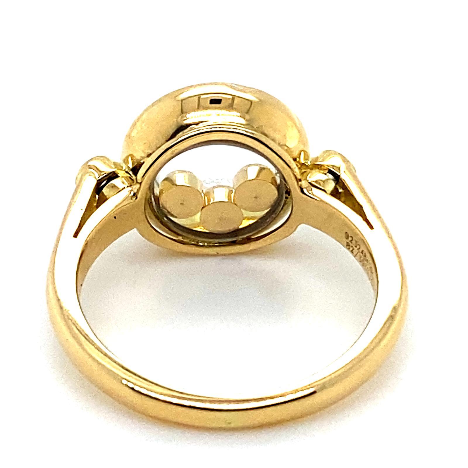 Chopard Happy Diamonds Circle 18 Karat Yellow Gold Ring In Good Condition For Sale In London, GB