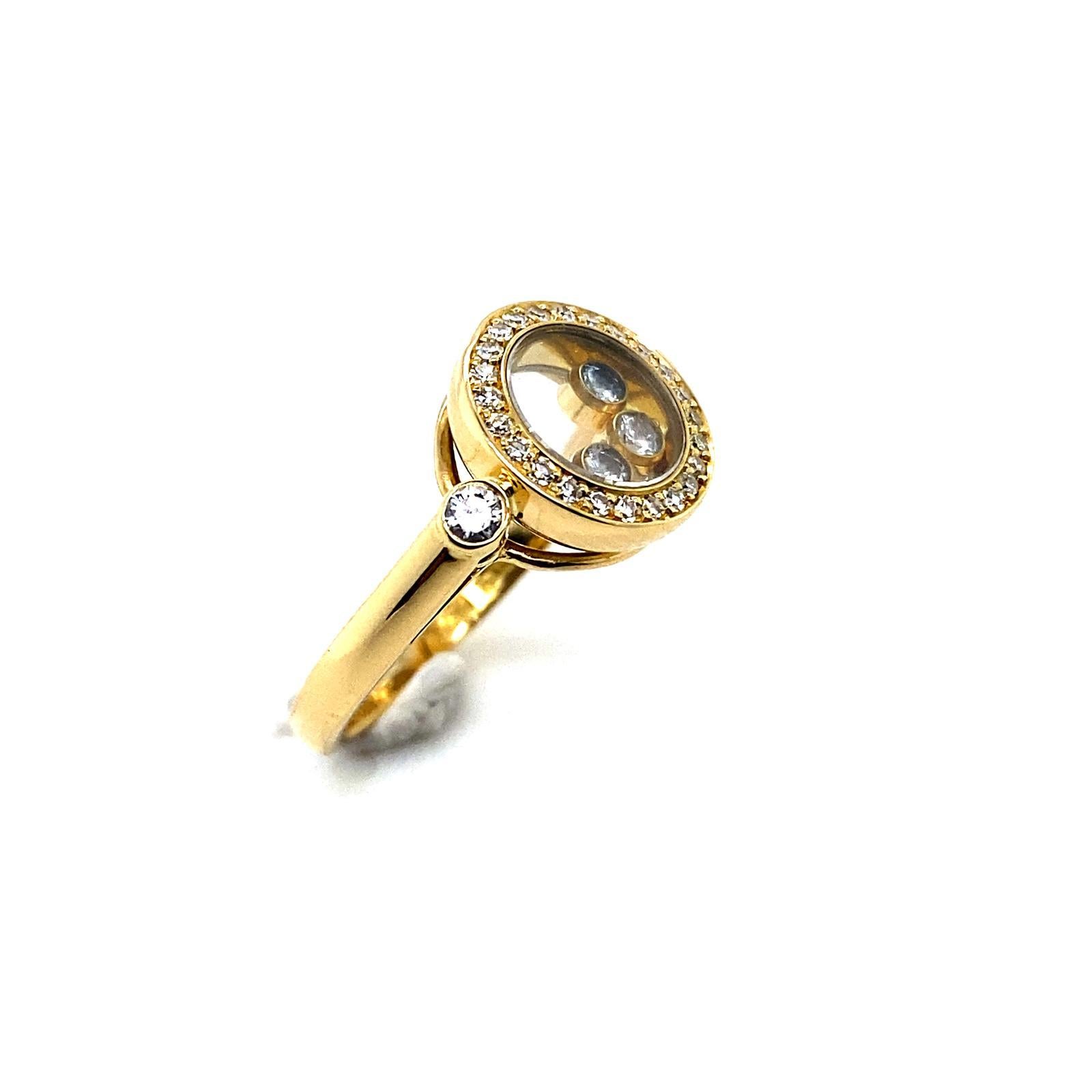 Chopard Happy Diamonds Circle 18 Karat Yellow Gold Ring For Sale 1