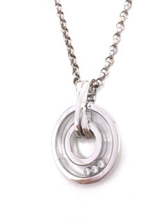 Chopard Happy Diamonds Circle 18 Karat White Gold Pendant Necklace
