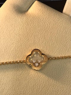 Chopard Happy Diamonds Clover Yellow Gold Charm Bracelet 85/6956 Brand New