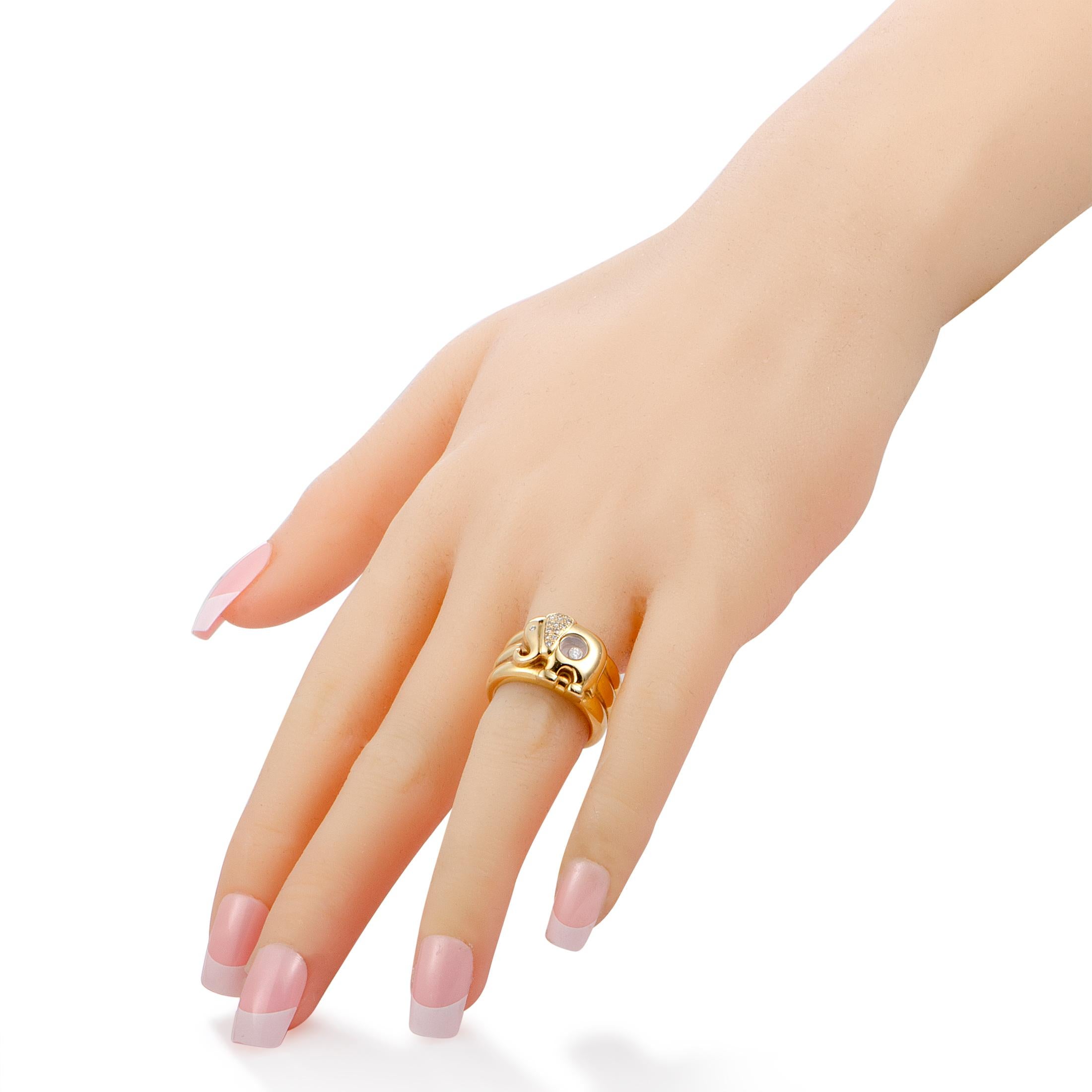 Women's Chopard Happy Diamonds Diamond and Yellow Gold Elephant Band Ring