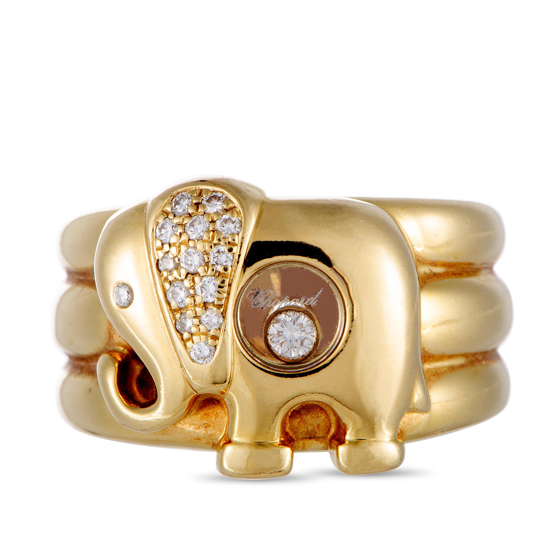 Chopard Happy Diamonds Diamond and Yellow Gold Elephant Band Ring 2