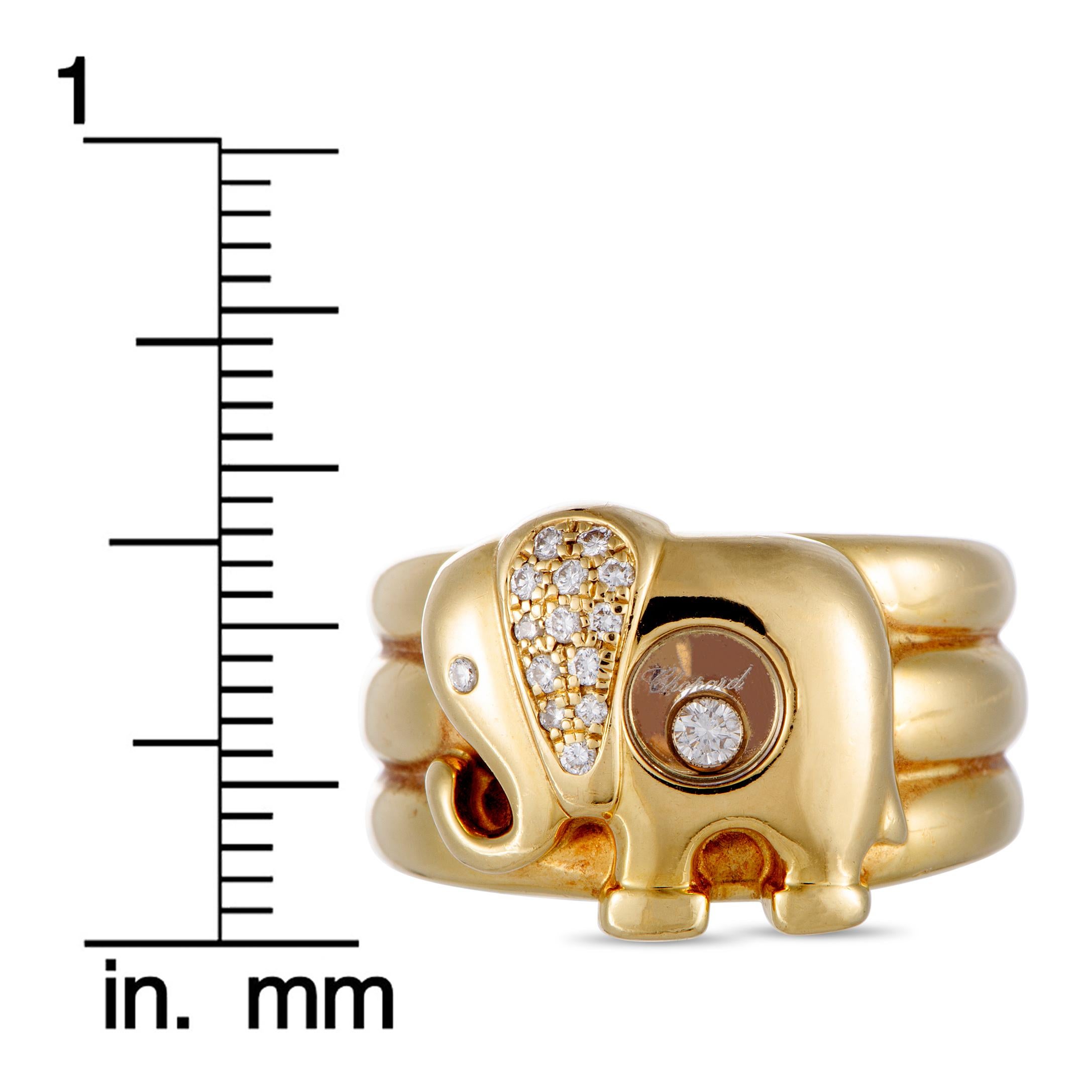 Chopard Happy Diamonds Diamond and Yellow Gold Elephant Band Ring 3