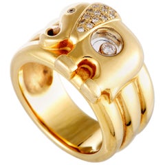 Bague éléphant en or jaune et diamants Chopard Happy Diamonds