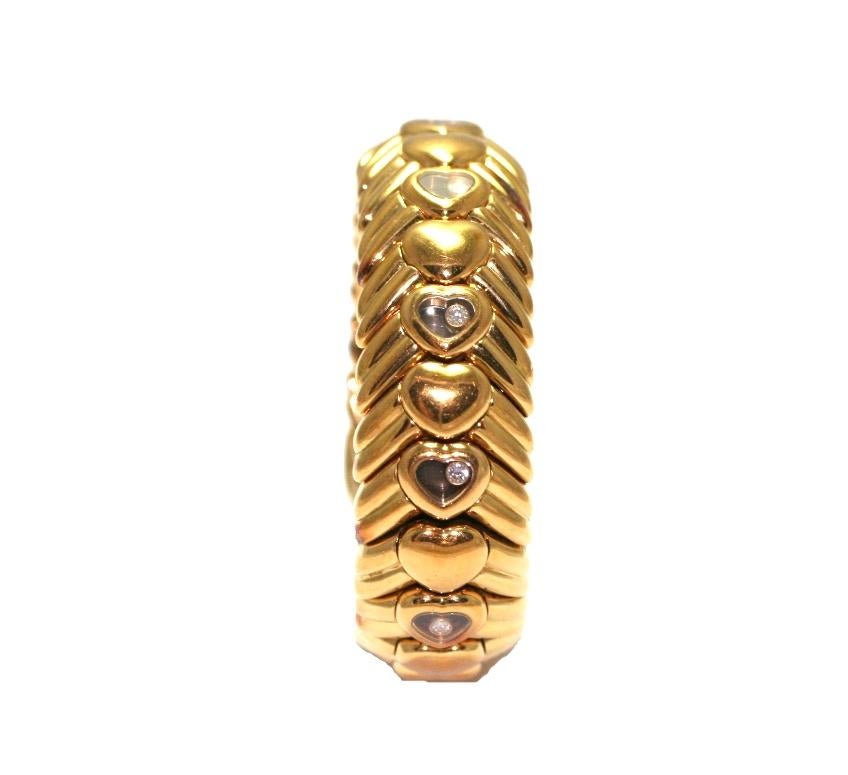 Chopard Happy Diamonds Diamond Gold Semi-Rigid Bracelet In Good Condition In Monte Carlo, MC