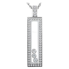 Chopard Happy Diamonds Diamond White Gold Rectangle Pendant Necklace