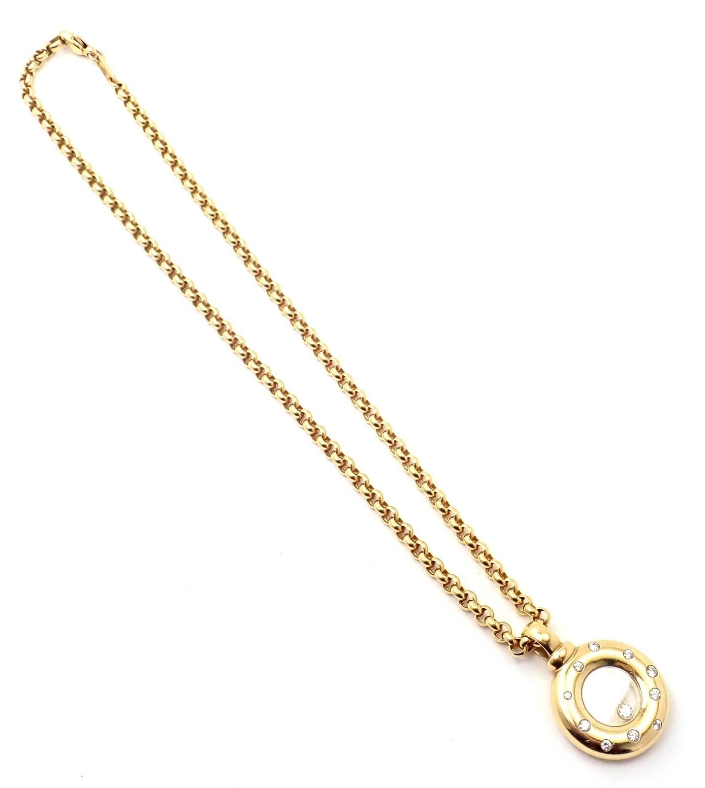 Chopard Happy Diamonds Diamond Yellow Gold Pendant Necklace 6