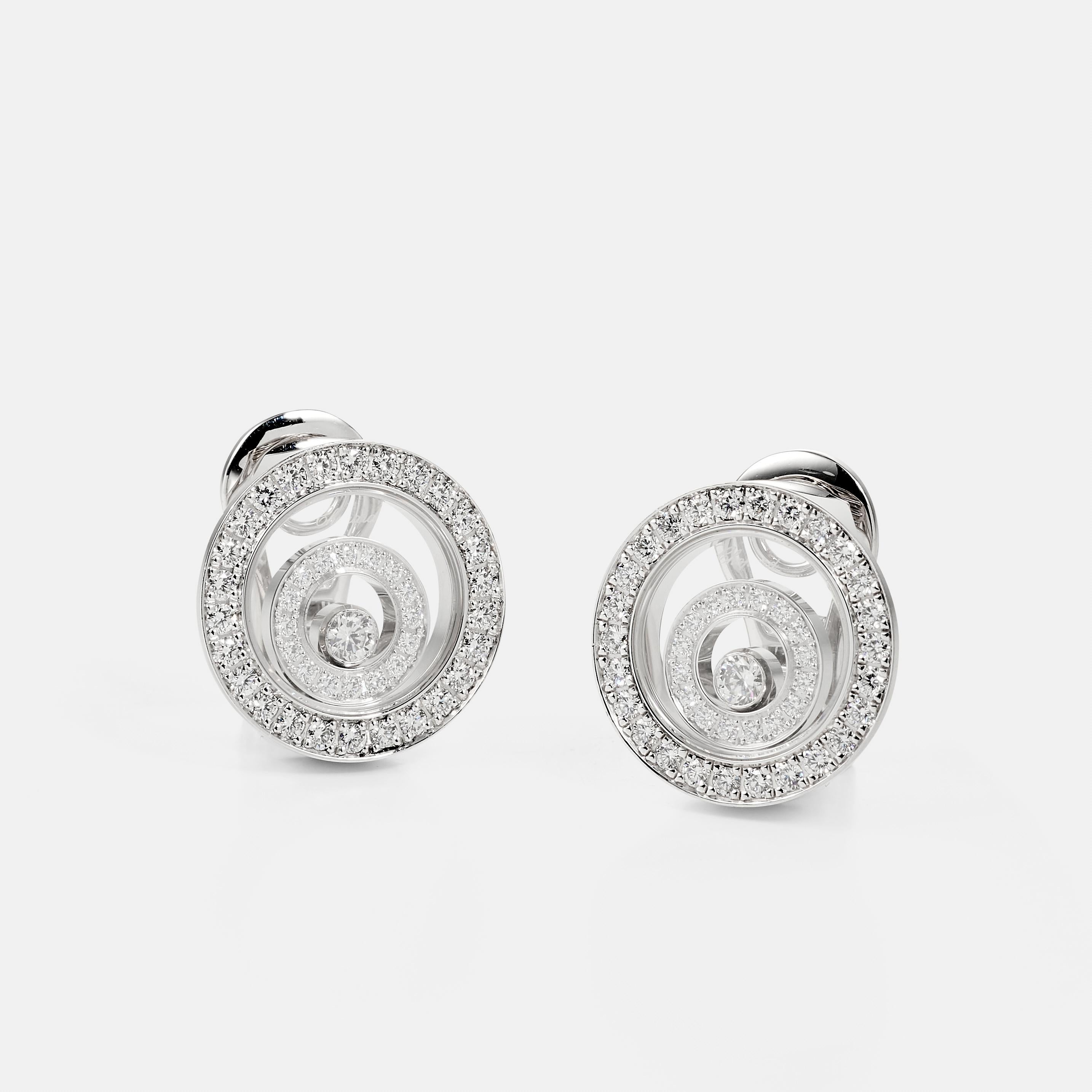 CHOPARD Happy Diamonds earrings in white gold and diamonds (Zeitgenössisch) im Angebot