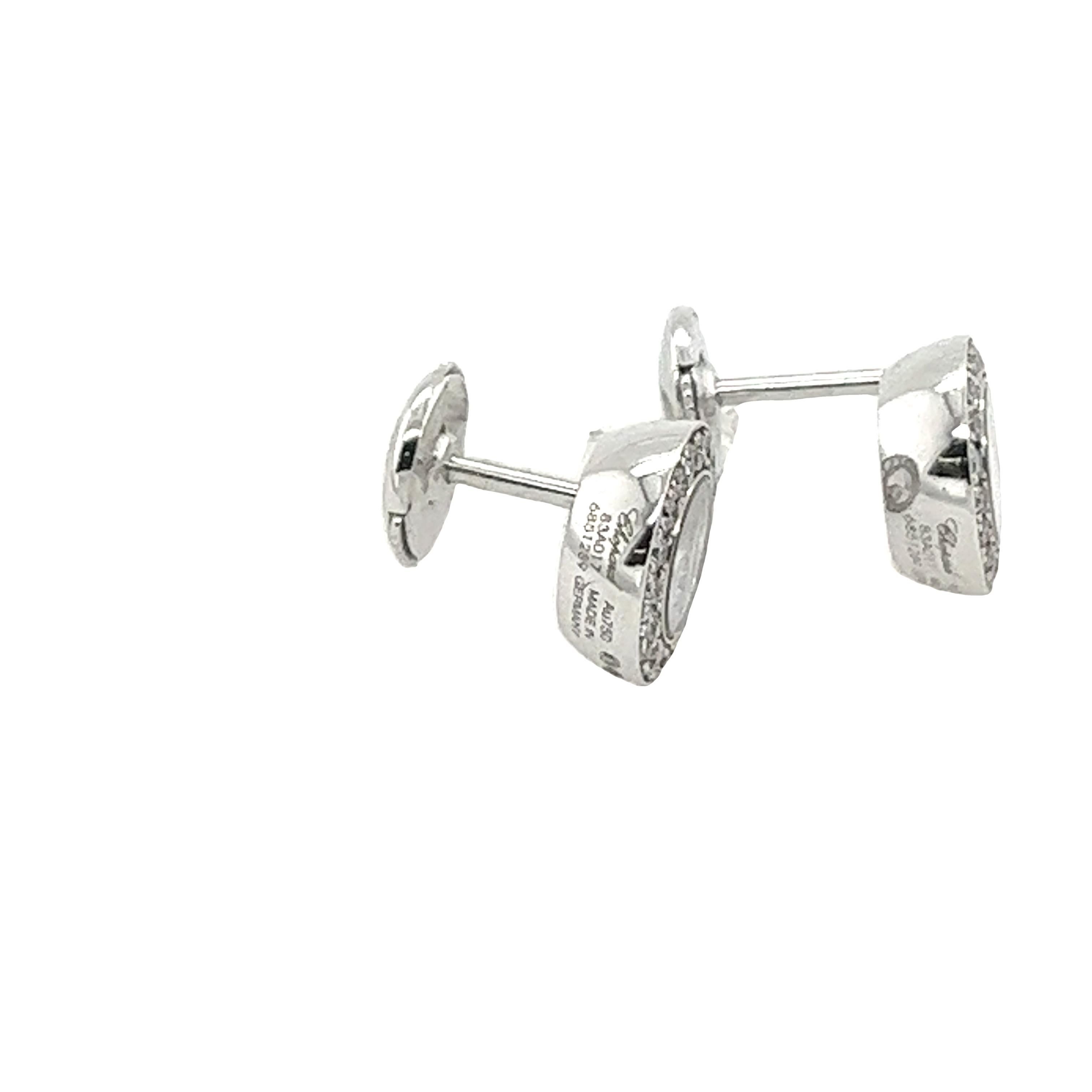 Chopard Happy Diamonds Earrings Set In 18ct White Gold For Sale 6