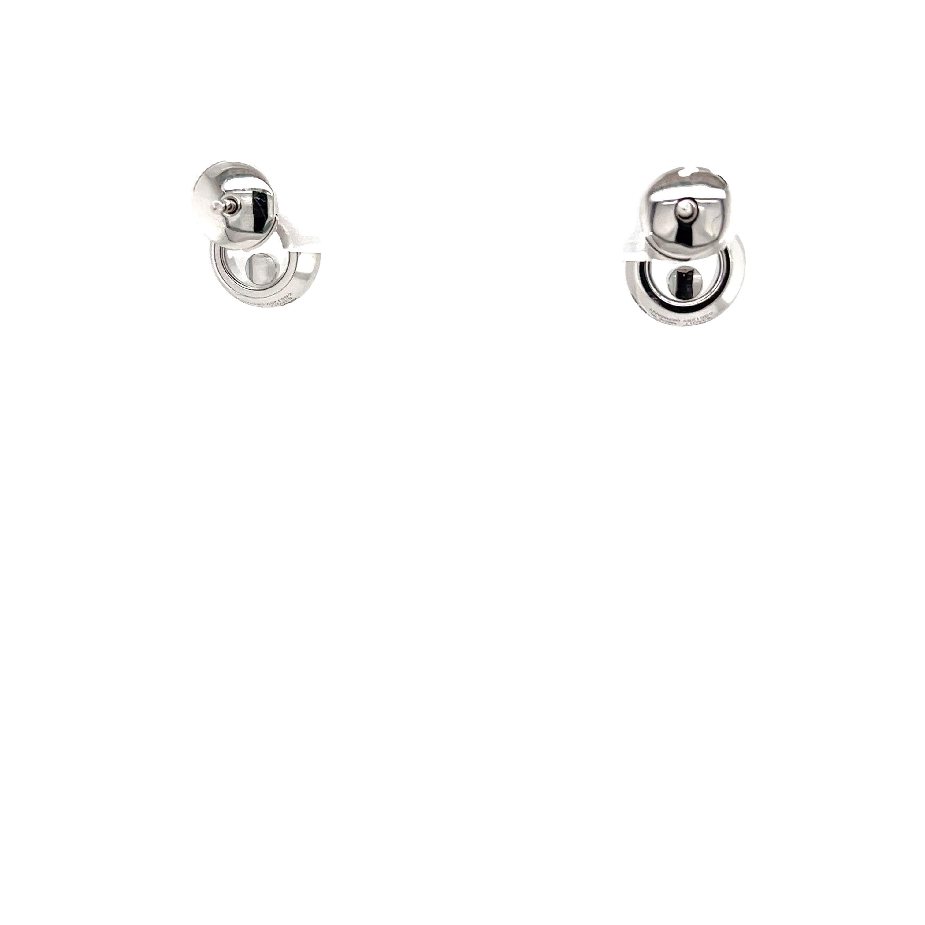 Moderne Chopard Boucles d'oreilles Happy Diamonds serties en or blanc 18 carats en vente
