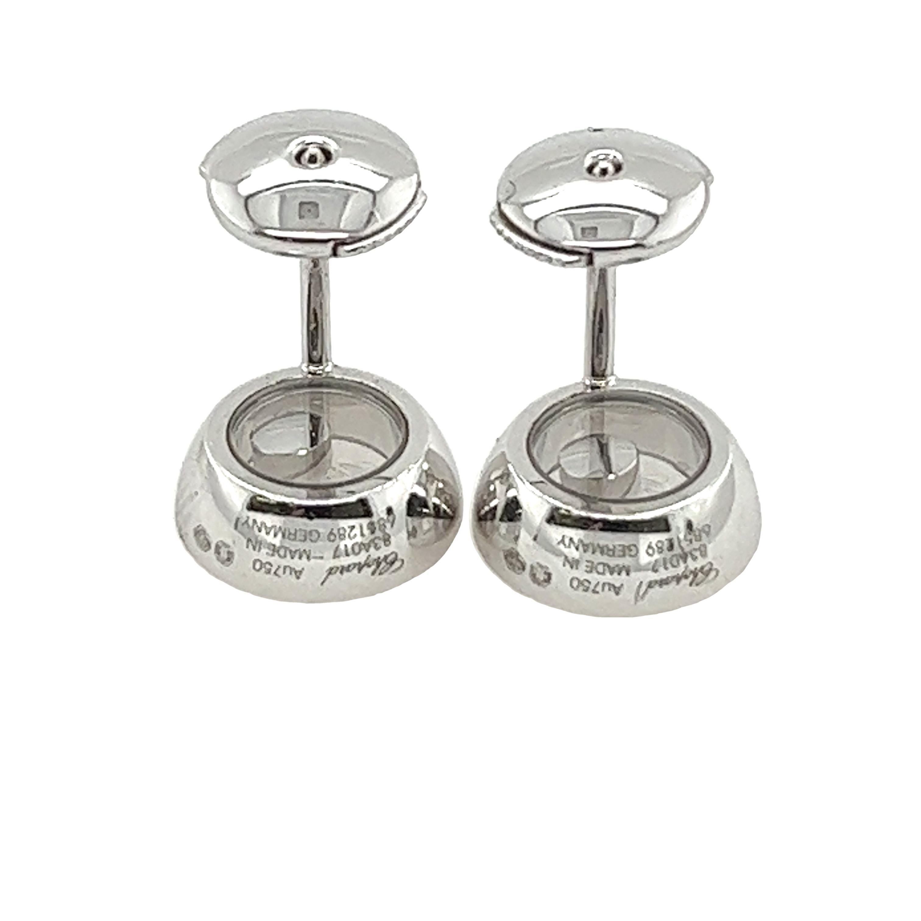 Women's Chopard Happy Diamonds Earrings Set In 18ct White Gold For Sale