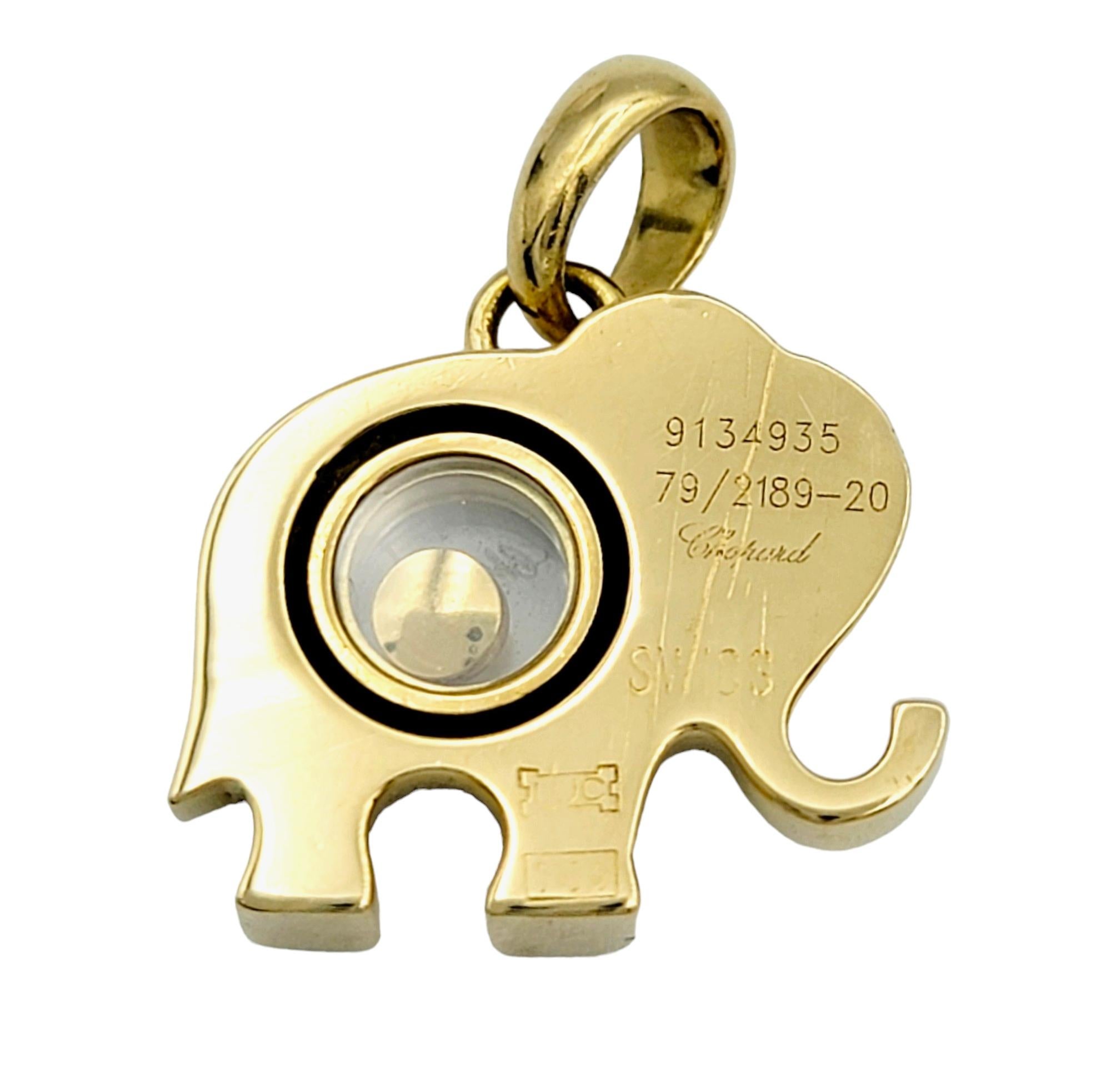 Chopard Happy Diamonds Elephant Floating Charm/Pendant in 18 Karat Yellow Gold In Good Condition In Scottsdale, AZ