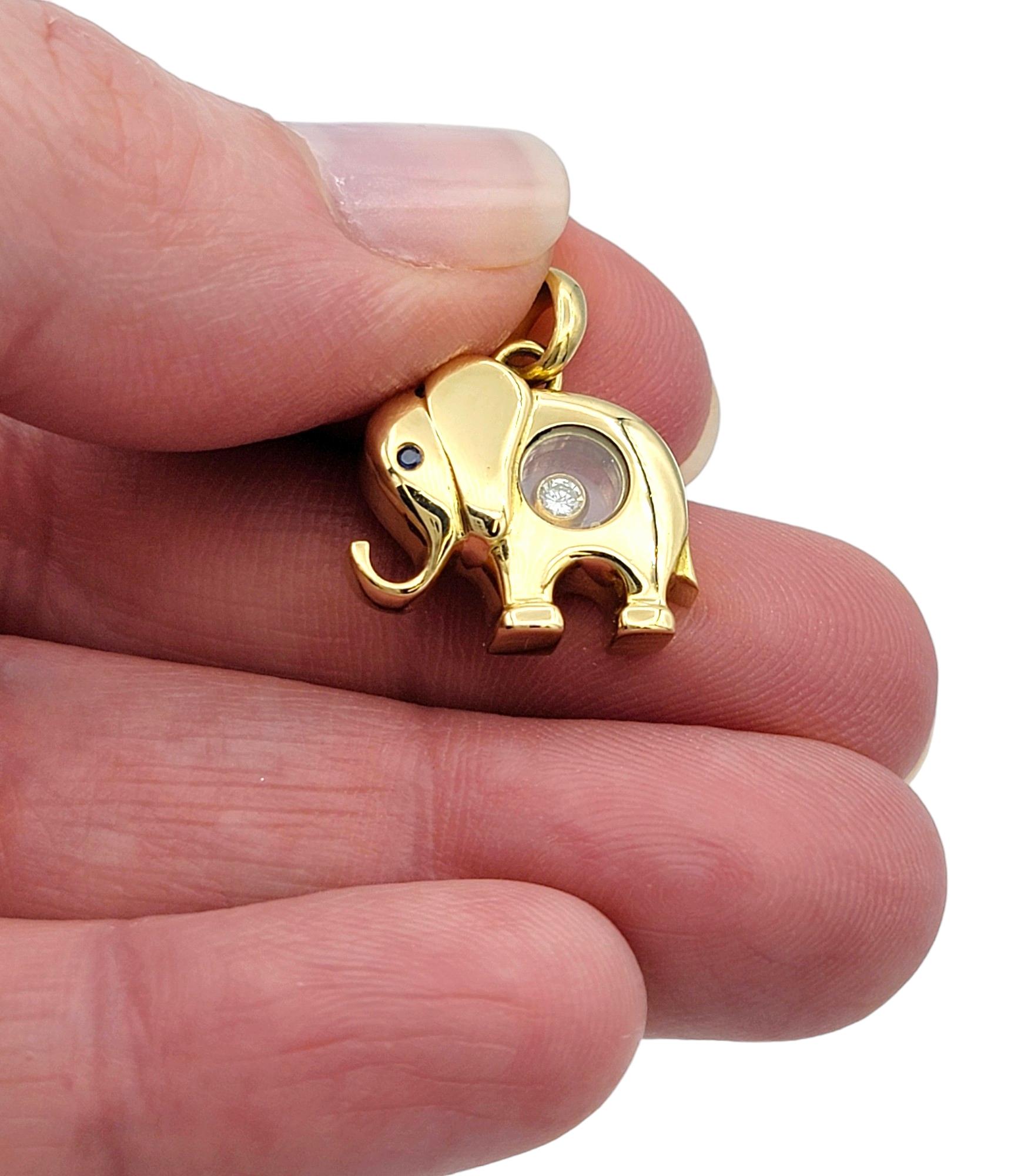 Women's Chopard Happy Diamonds Elephant Floating Charm/Pendant in 18 Karat Yellow Gold