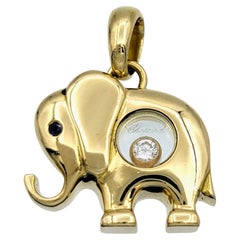 Chopard Happy Diamonds Elefant Schwebender Charme/Anhänger aus 18 Karat Gelbgold mit Diamanten