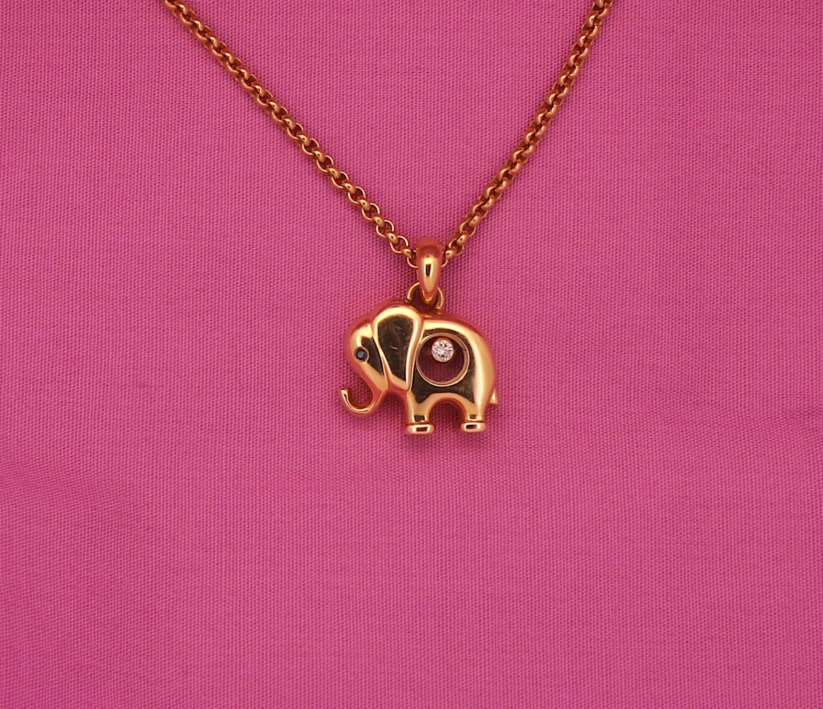 Chopard Happy Diamonds Elephant pendant In Excellent Condition For Sale In AMSTERDAM, NL