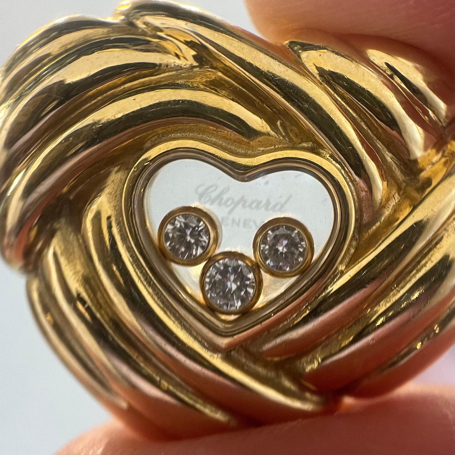 Chopard Happy Diamonds Gold and Diamonds Heart-Shaped Ear Clips For Sale 2