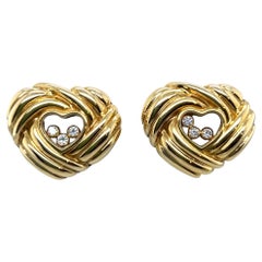 Chopard Happy Diamonds Fermaglio per orecchie a forma di cuore in oro e diamanti