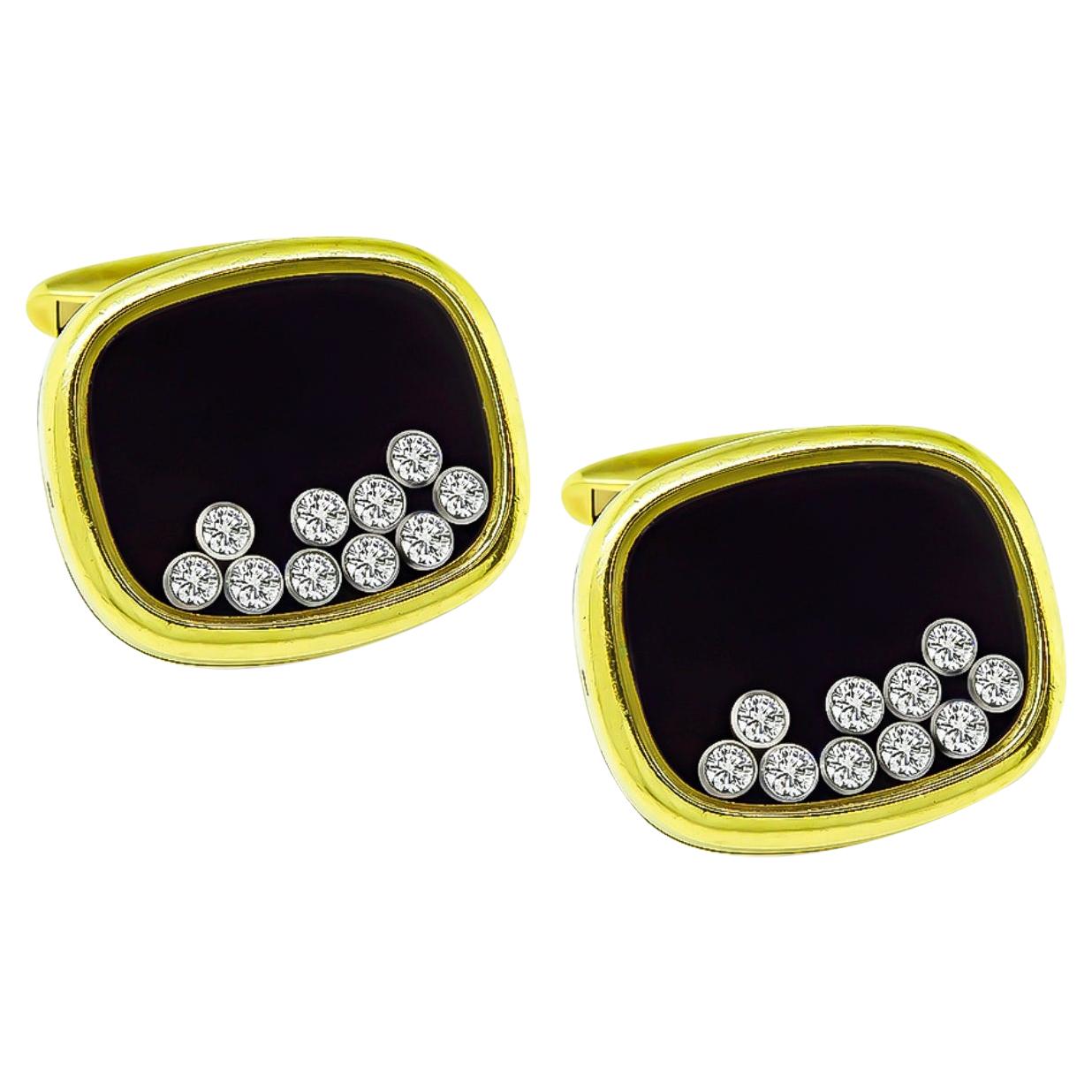 Chopard Happy Diamonds Gold Cufflinks For Sale