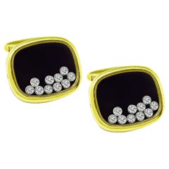 Vintage Chopard Happy Diamonds Gold Cufflinks