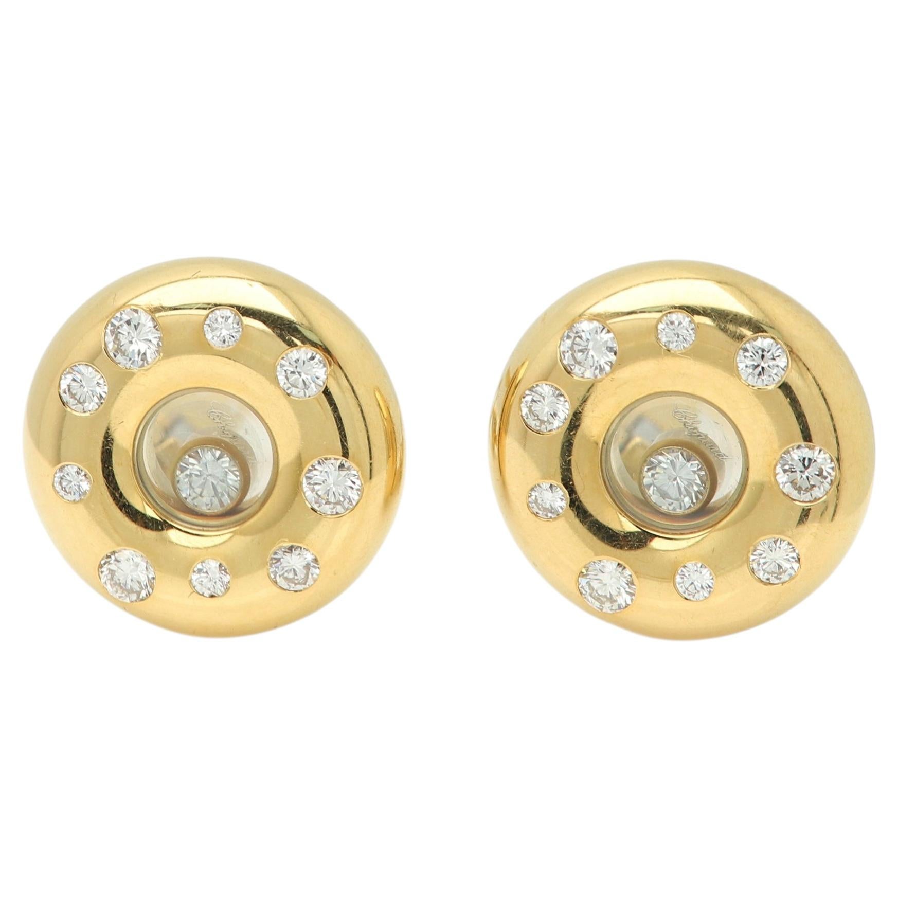 Pendientes Chopard Happy Diamonds de oro amarillo de 18 quilates