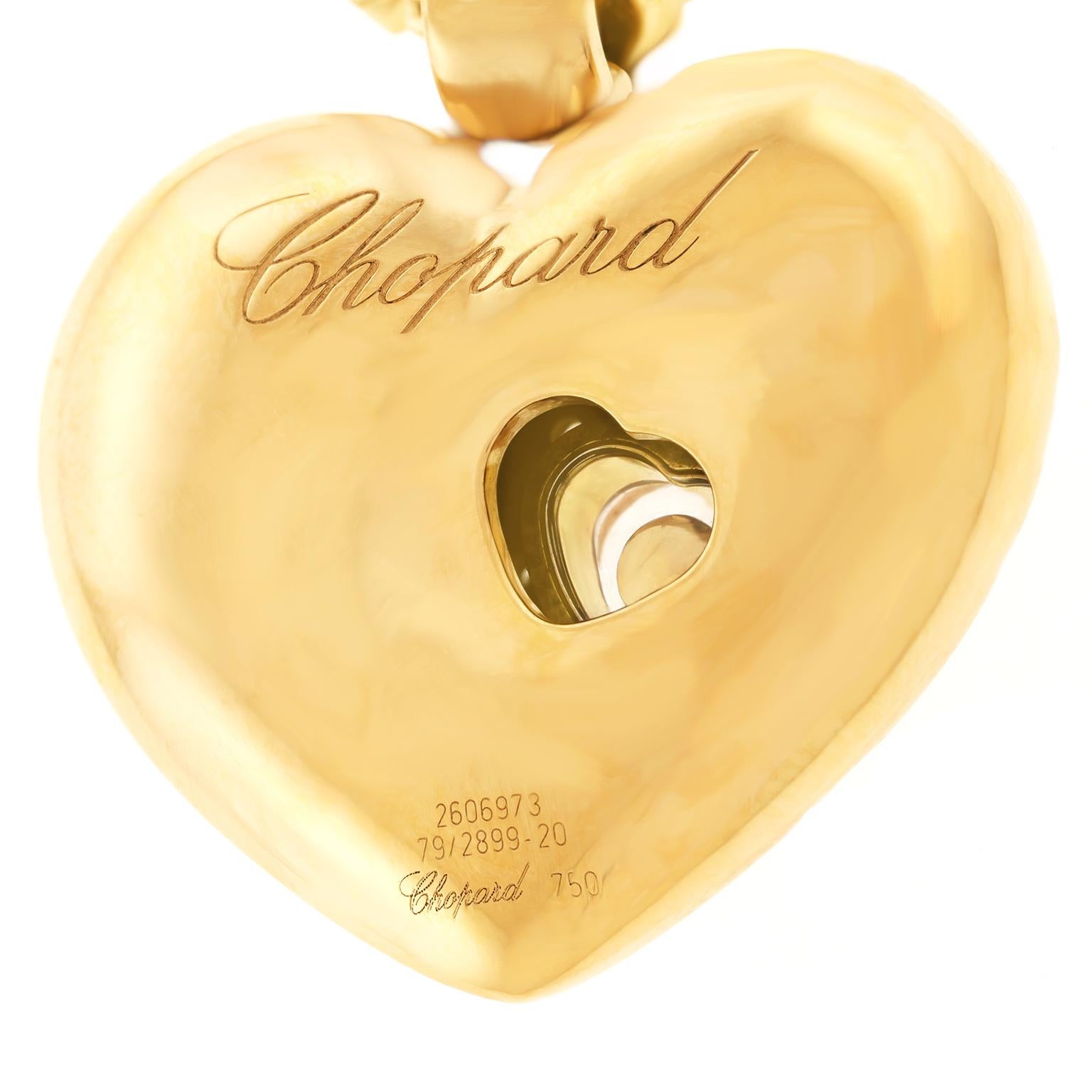 Chopard Happy Diamonds Gold Love Heart Pendant In Excellent Condition In Litchfield, CT