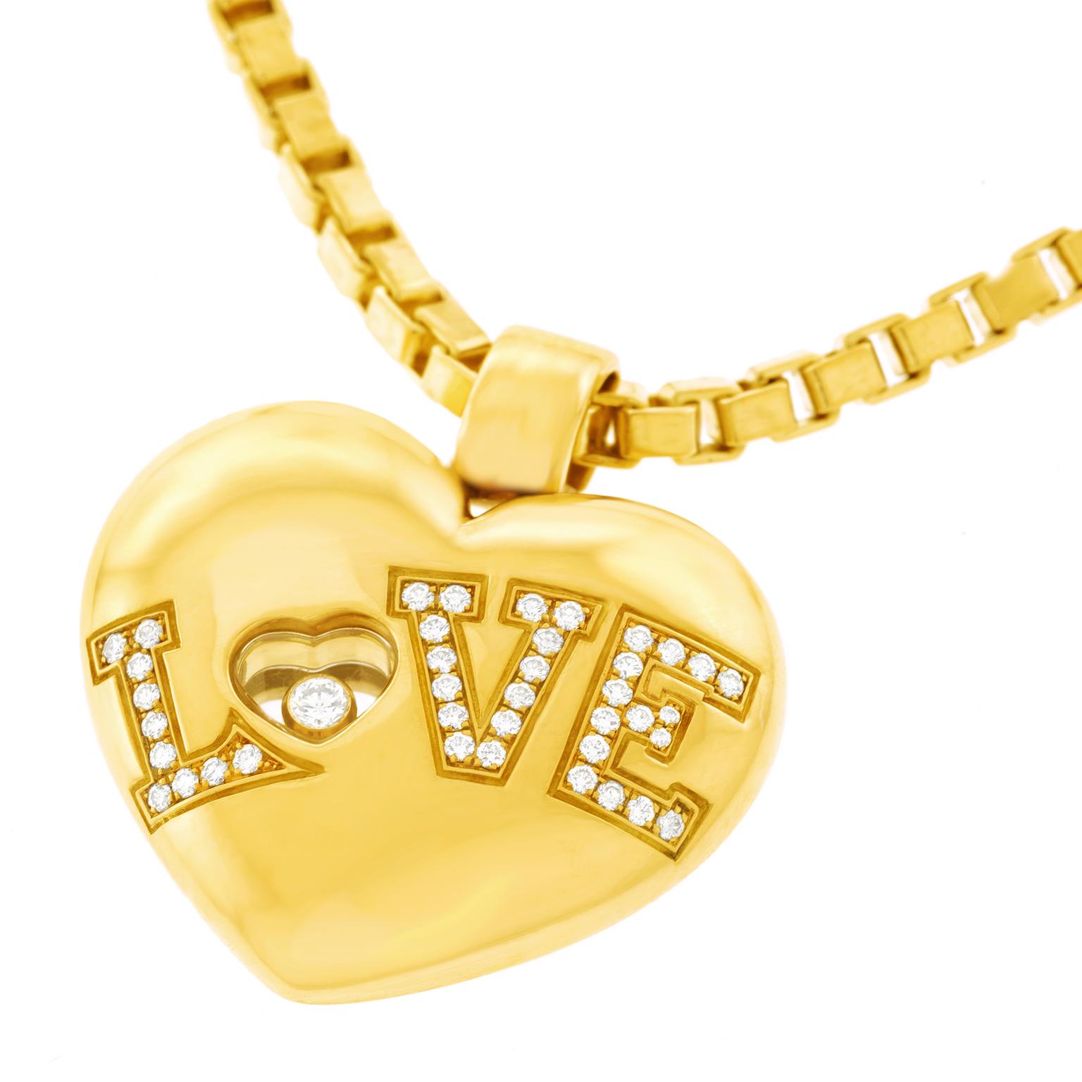 Chopard Happy Diamonds Gold Love Heart Pendant 1