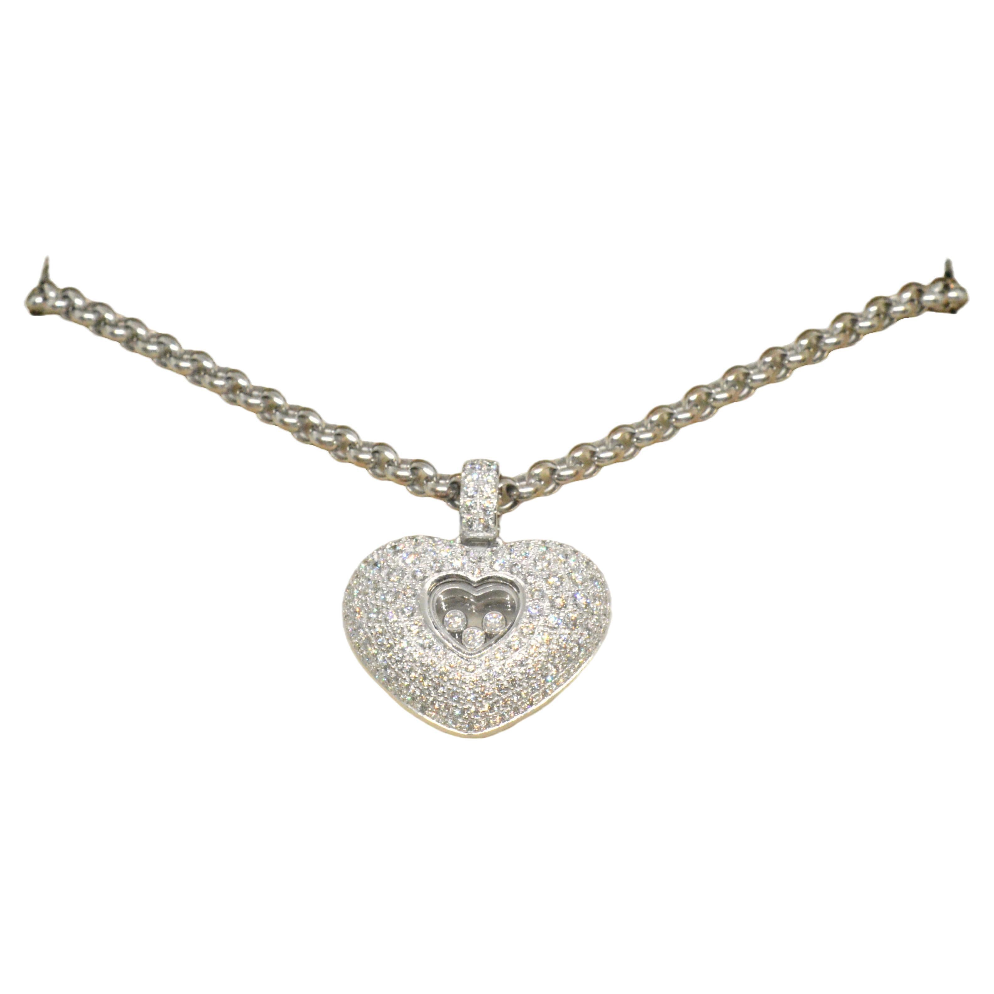 Chopard 'happy diamonds' golden necklace with diamonds. For Sale