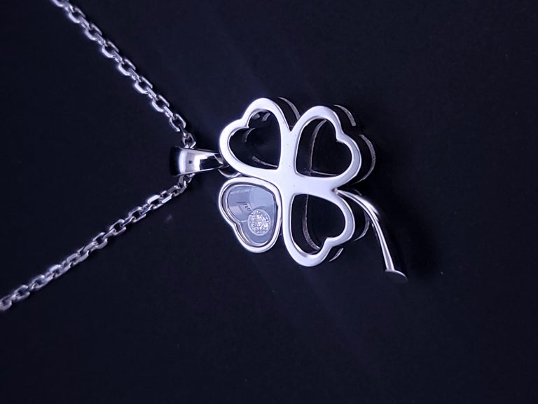Chopard Happy Diamonds Good Luck Pendant 18K 750 White Gold