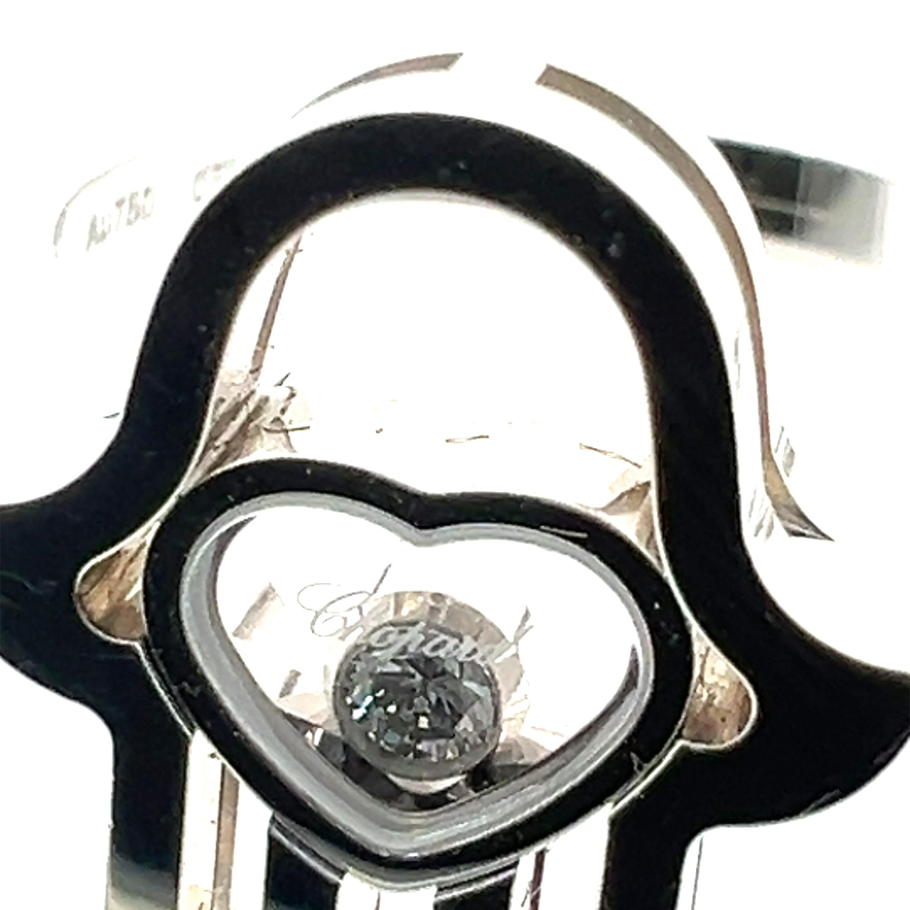 Chopard Happy Diamonds Hamsa Hand Anello in oro bianco 18k con diamanti misura 6,5 in vendita 1