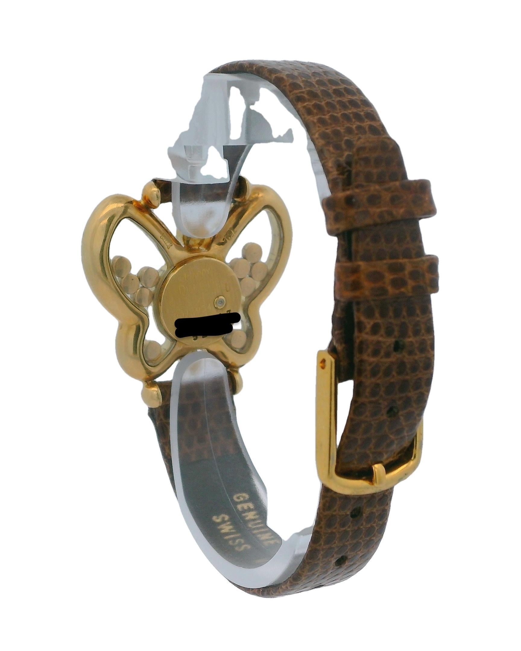 Chopard Happy Diamonds Happy Butterfly 18K Yellow Gold Ladies Watch For Sale 3