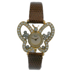 Chopard Happy Diamonds Happy Butterfly Montre pour femme en or jaune 18 carats