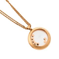 Chopard Happy Diamonds Happy Curves Diamond 18K Rose Gold Double Strand Pendant