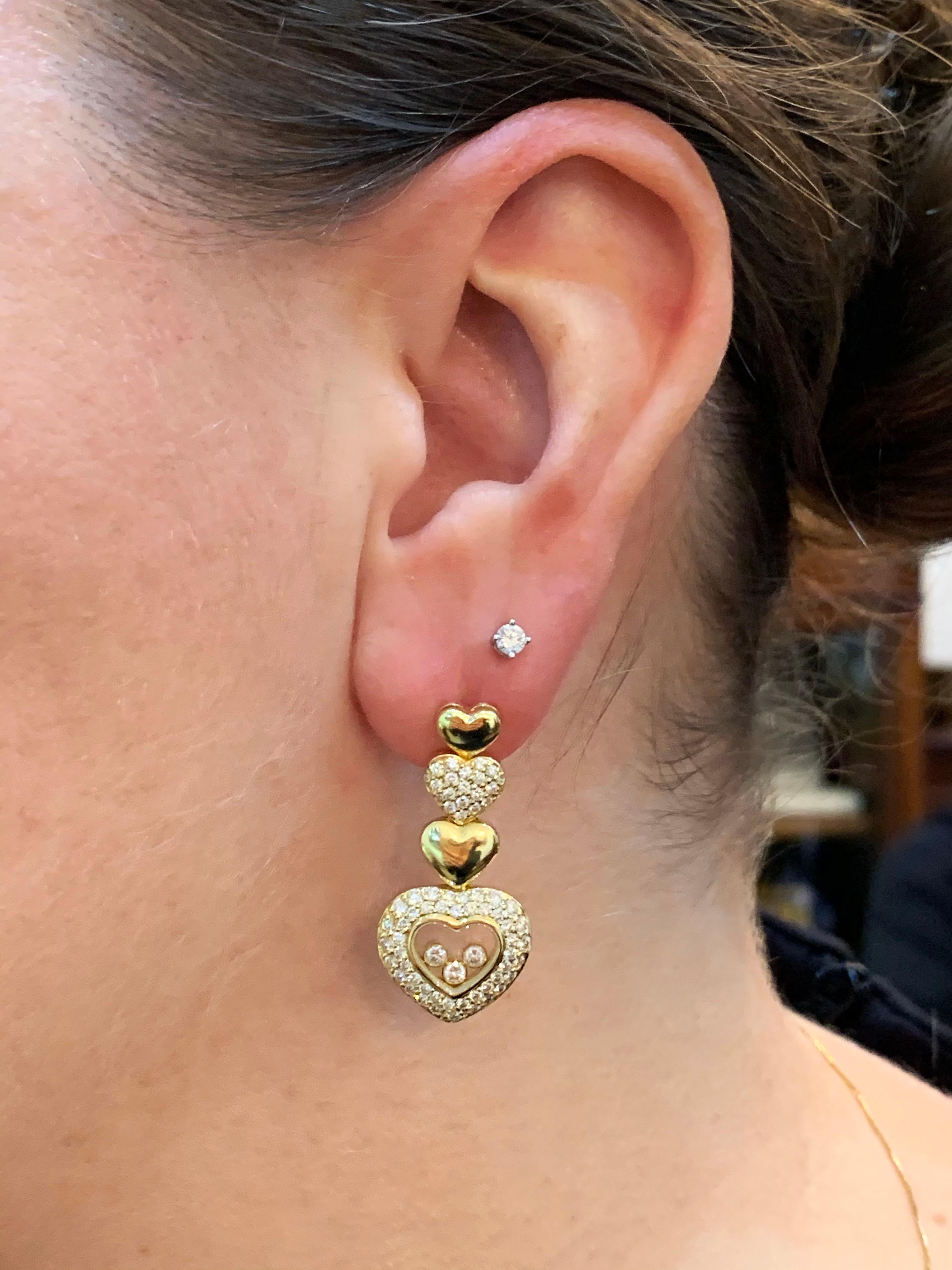 chopard happy diamond heart earrings