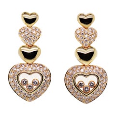 Chopard Happy Diamonds Heart 18 Carat Yellow Gold and Diamond Earrings