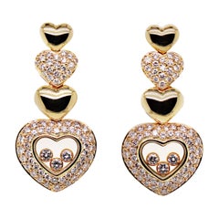 Chopard Happy Diamonds Heart 18 Karat Gelbgold und Diamant-Ohrringe