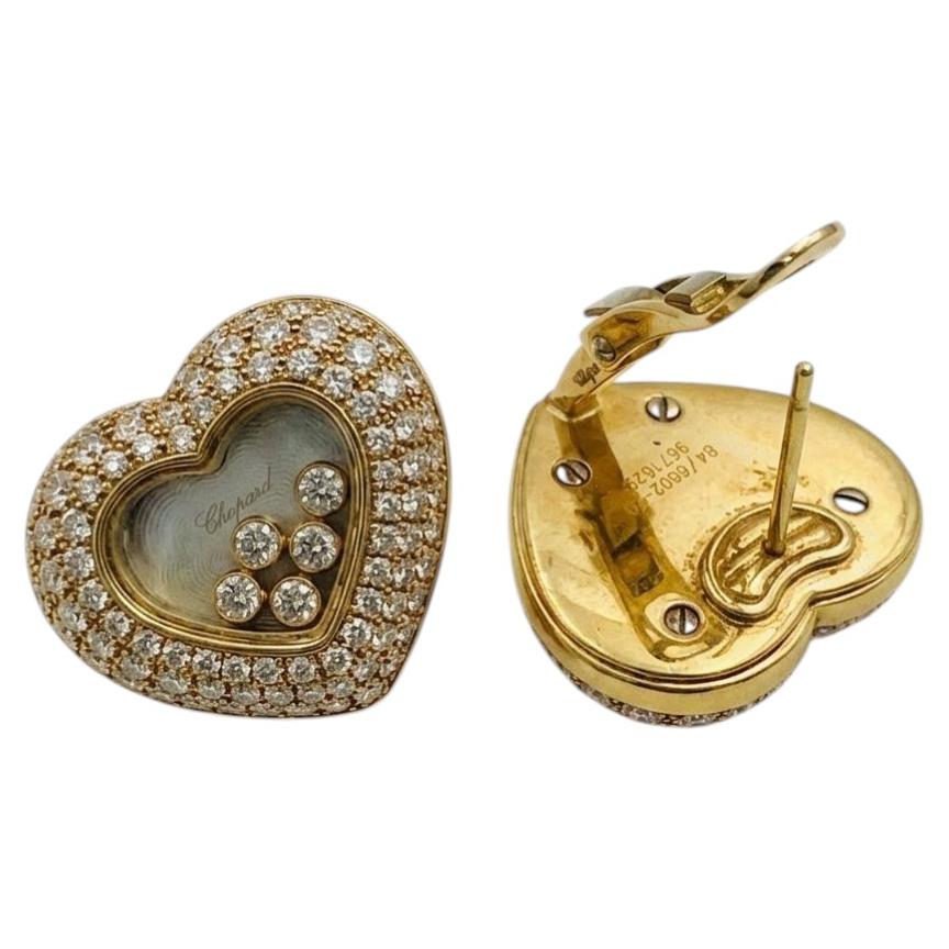 Chopard Happy Diamonds Heart – Clip-Ohrringe aus 18 Karat Gelbgold mit Diamanten im Angebot