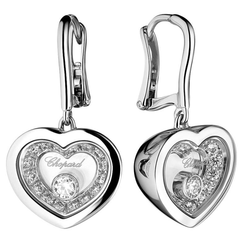 CHOPARD Happy Diamonds heart earrings in white gold and diamonds