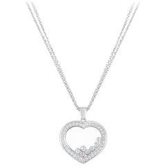 Chopard Happy Diamonds Herz-Halskette mit doppelter Goldkette