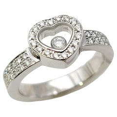 Chopard Happy Diamonds Herz-Pavé-Halo-Ring aus 18 Karat Weißgold
