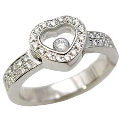 Chopard, bague Happy Diamonds Heart Pave Halo en or blanc 18 carats