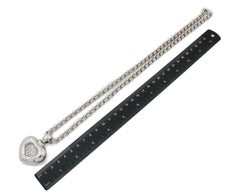 Ciondolo Chopard Happy Diamonds Heart, catena in oro 18KW da 25,5", 101 g + scatola + certificato