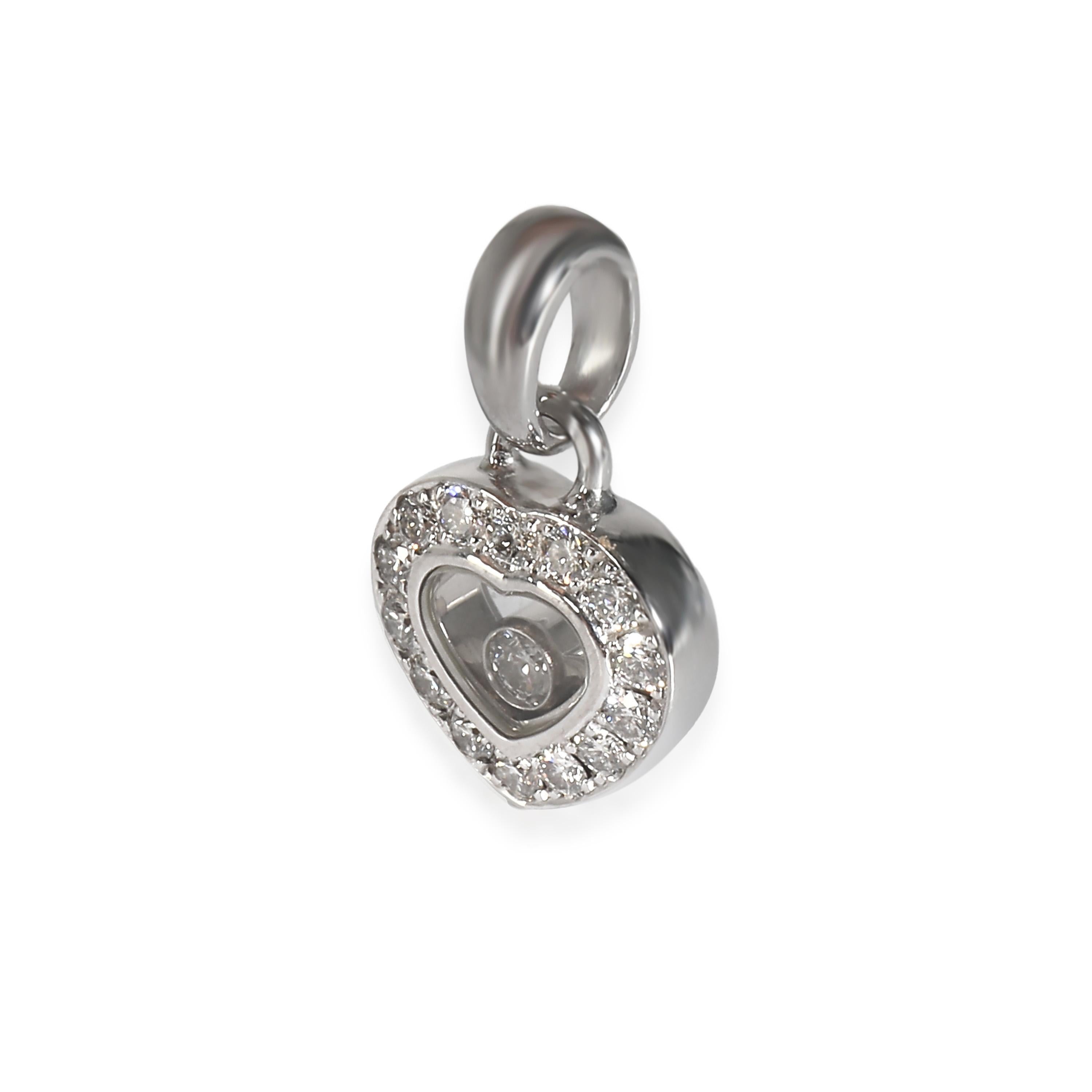 Ciondolo Chopard Happy Diamonds Heart in oro bianco 18 carati 0,25 CTW In condizioni ottime in vendita a New York, NY
