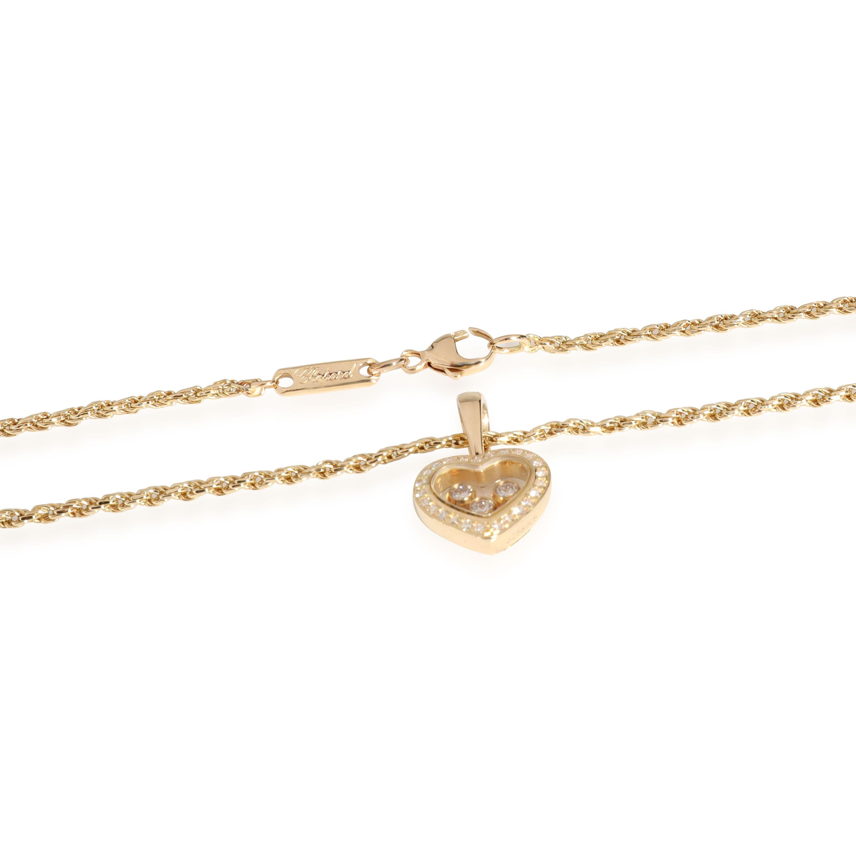 Women's Chopard Happy Diamonds Heart Pendant in 18k Yellow Gold 0.23 Ctw