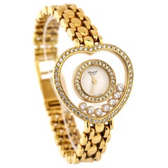 Chopard Happy Diamonds Heart Quartz Watch Yellow Gold with Diamond Bezel
