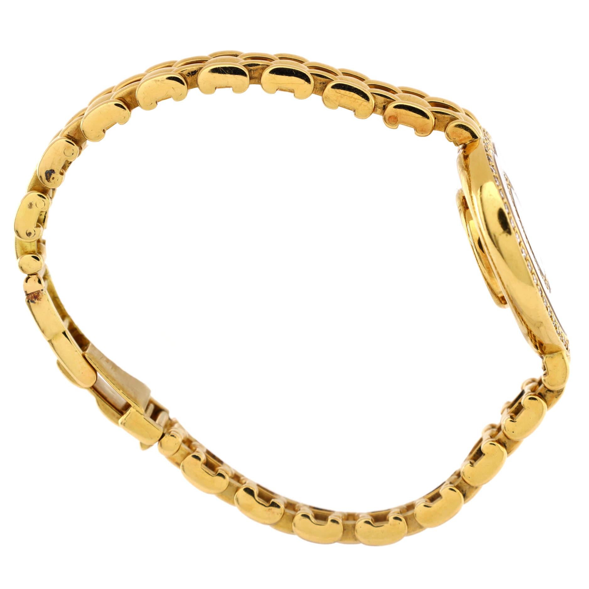 Chopard Happy Diamonds Heart Quartz Watch Yellow Gold with Diamond Bezel In Good Condition In New York, NY