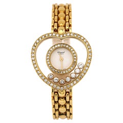 Chopard Happy Diamonds Heart Quartz Watch Yellow Gold with Diamond Bezel