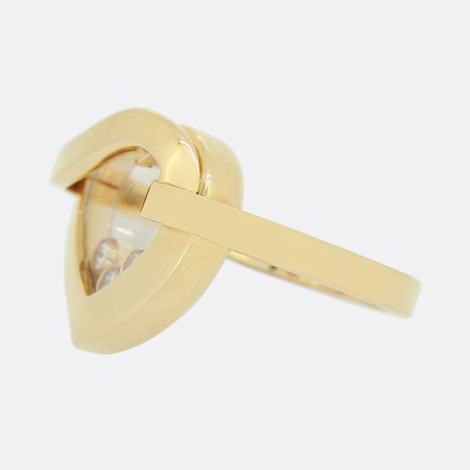 Round Cut Chopard Happy Diamonds Heart Ring For Sale